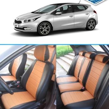 Авточехлы Автопилот Черный оранжевый цвет